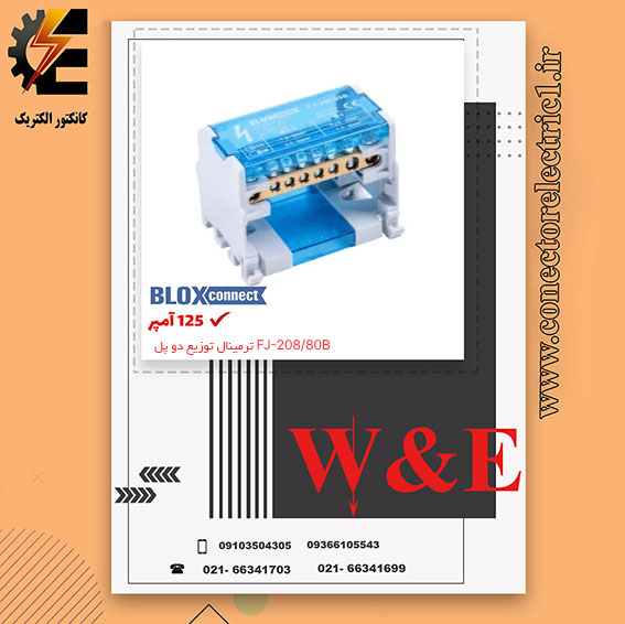 ترمینال توزیع دو پل 80 آمپر BLOX CONNECT - FJ208-80B