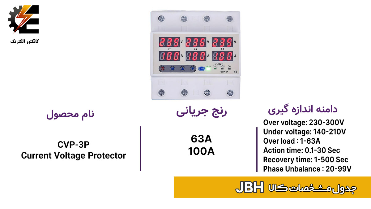 محافظ ولتاژ جریان سه فاز JBH